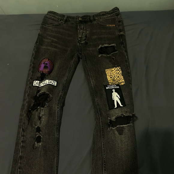 Ksubi Black Denim with Cross Details size 30 good condition